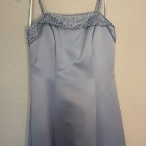 Elegant Blue Satin Dress